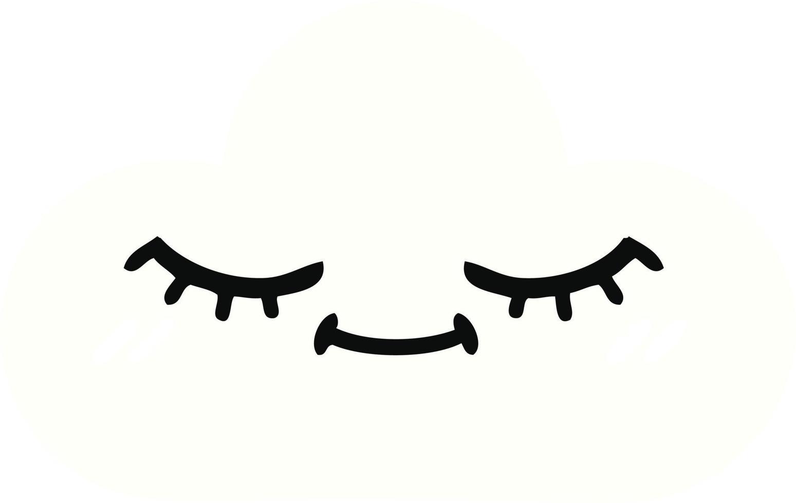 flat color retro cartoon white cloud vector
