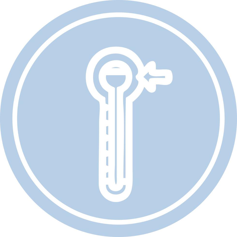 high temperature circular icon vector