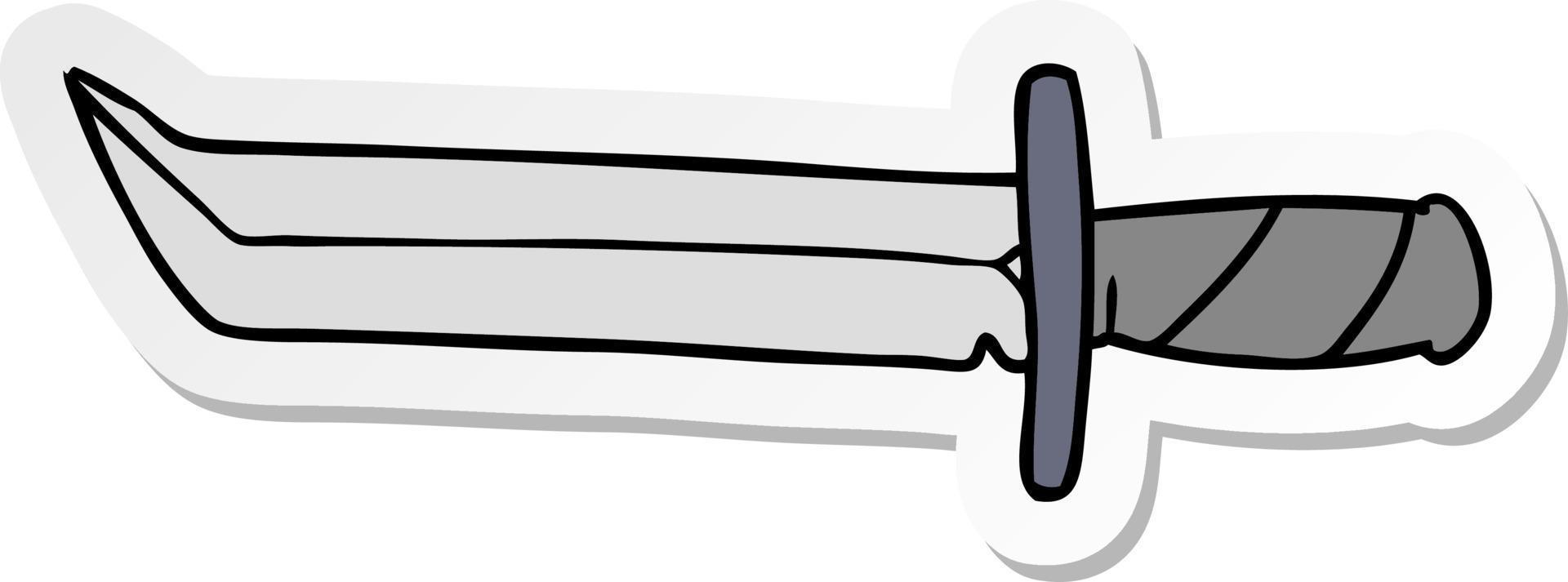 sticker cartoon doodle of a short dagger vector