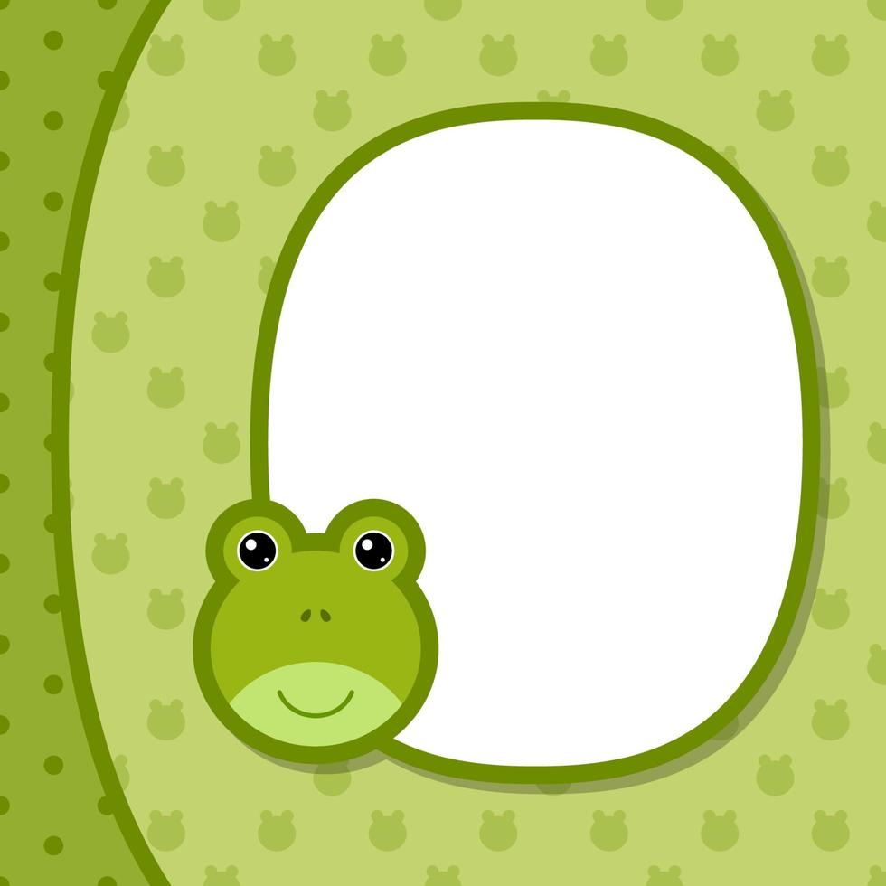 Greeting card template with Frog vector