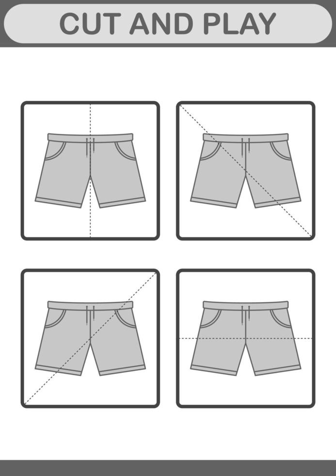 Cut and play with Shorts vector