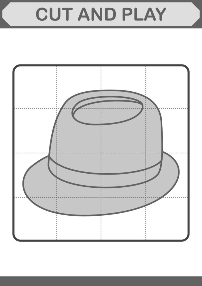 cortar y jugar con sombrero fedora vector