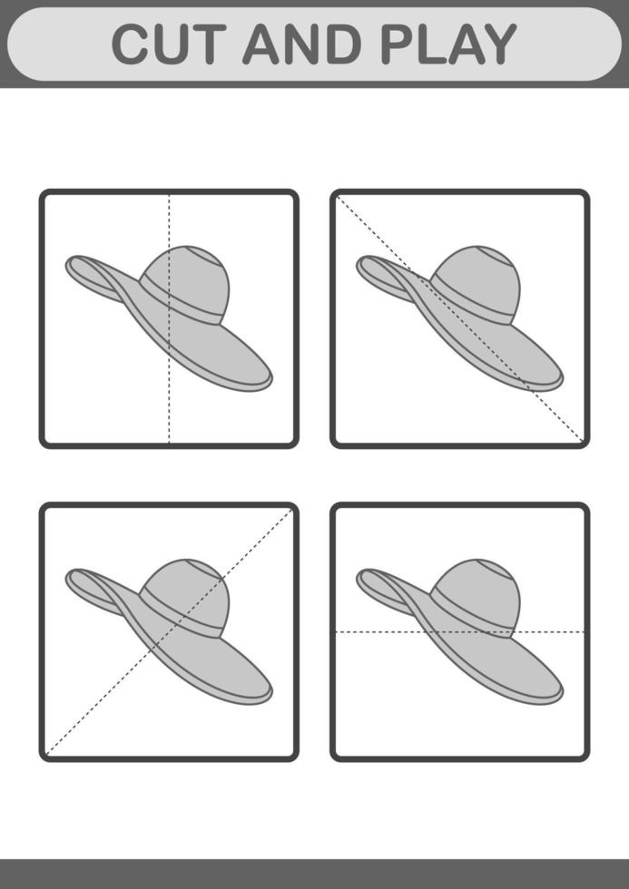 Cut and play with Women Hat vector