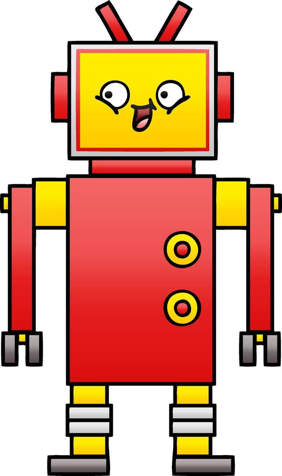 gradient shaded cartoon robot vector