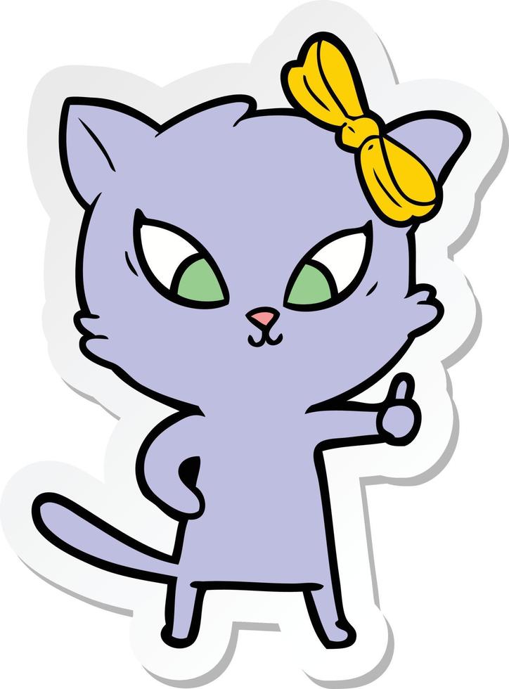 sticker of a cartoon cat vector