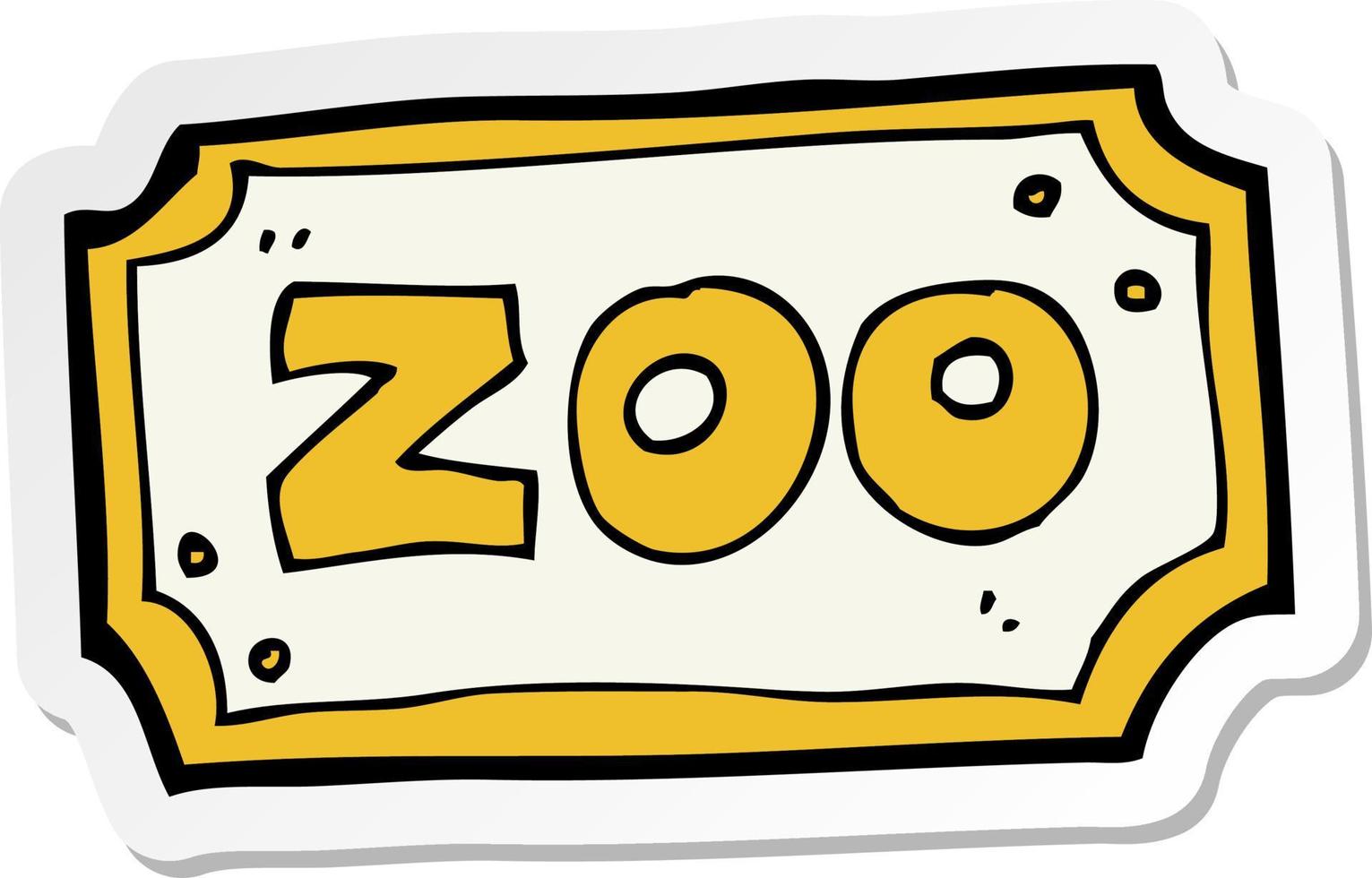 sticker of a cartoon zoo sign vector