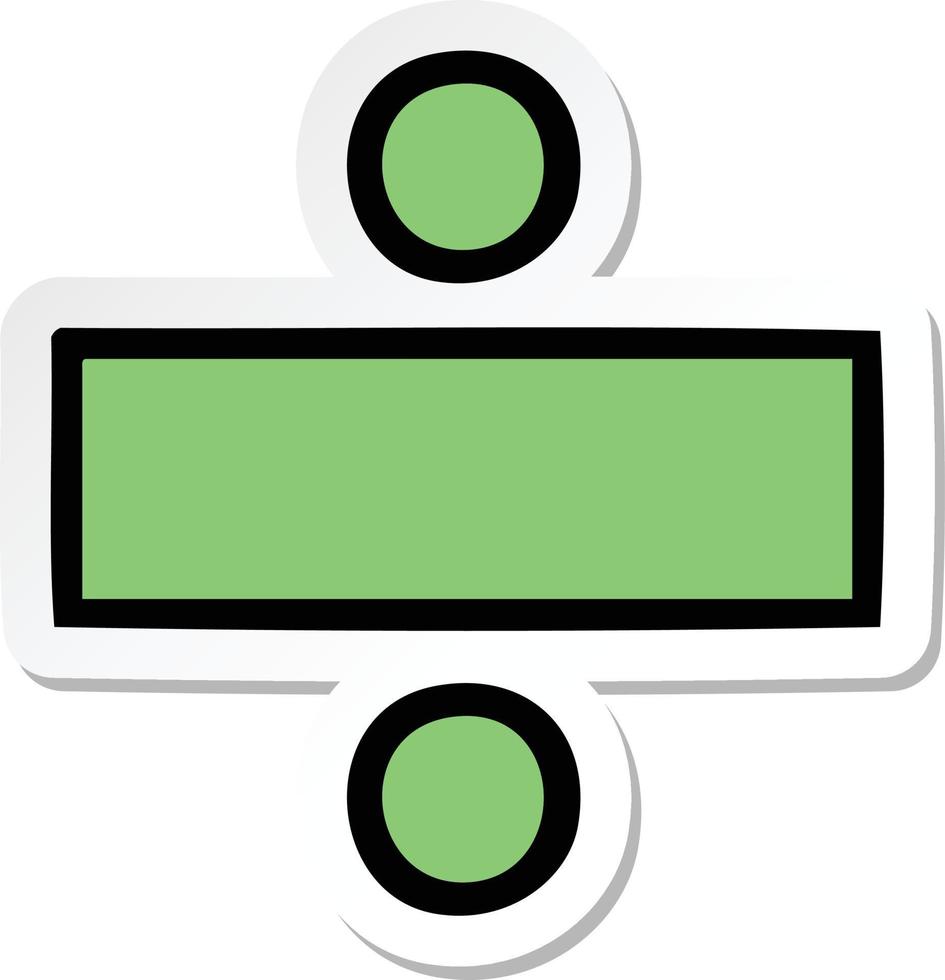 sticker of a cute cartoon division symbol vector