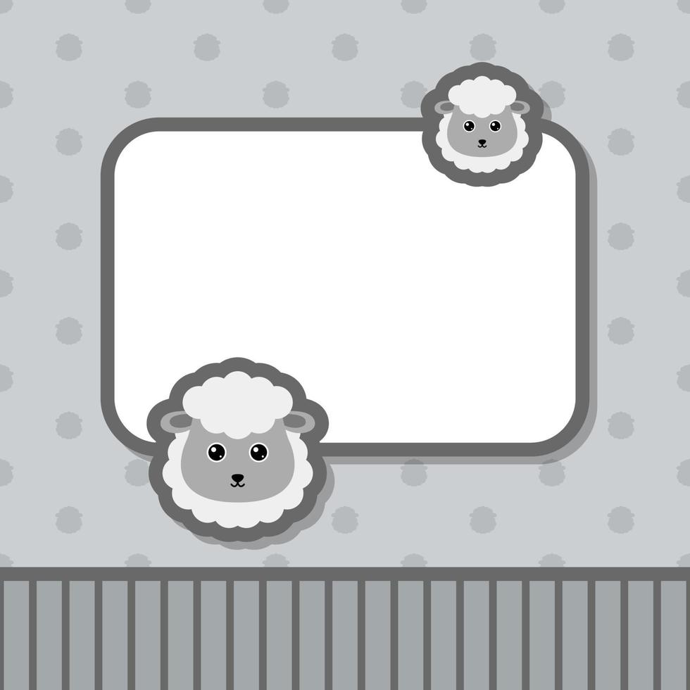 Greeting card template with Sheep vector