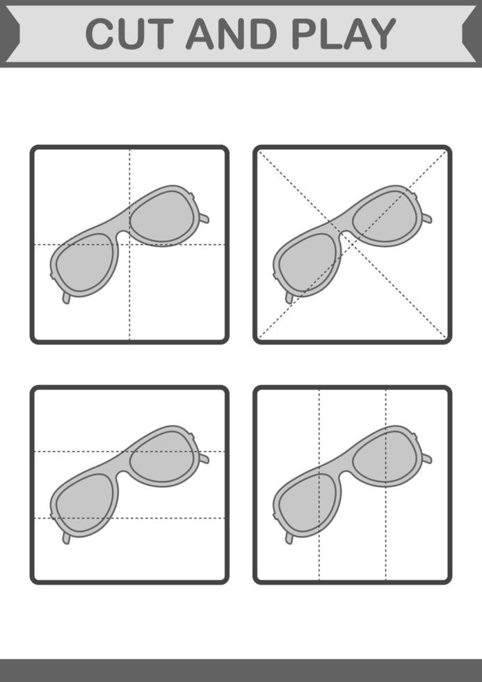Cut and play with Glasses vector