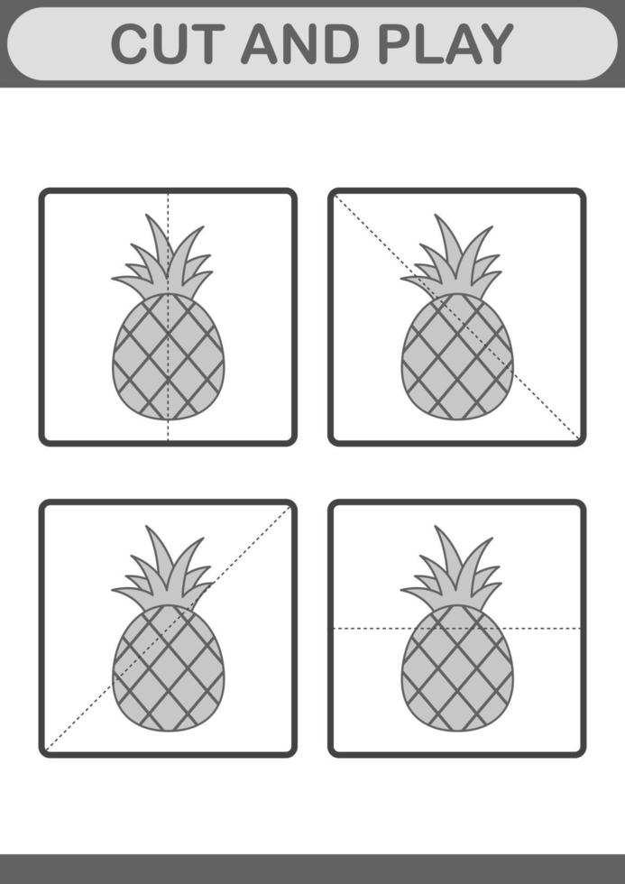 Cut and play with Pineapple vector