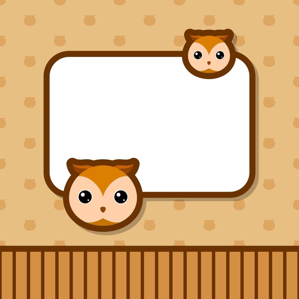 Greeting card template with Owl vector