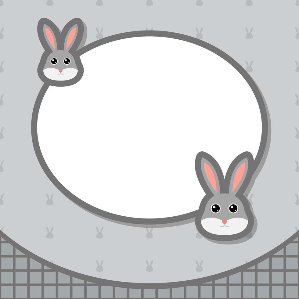 Greeting card template with Rabbit vector