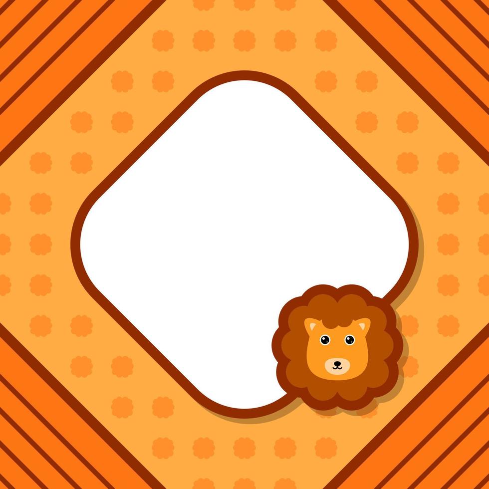 Greeting card template with Lion vector