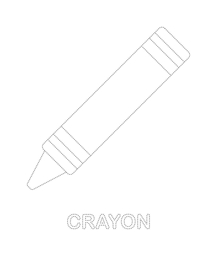 Crayon tracing worksheet for kids vector