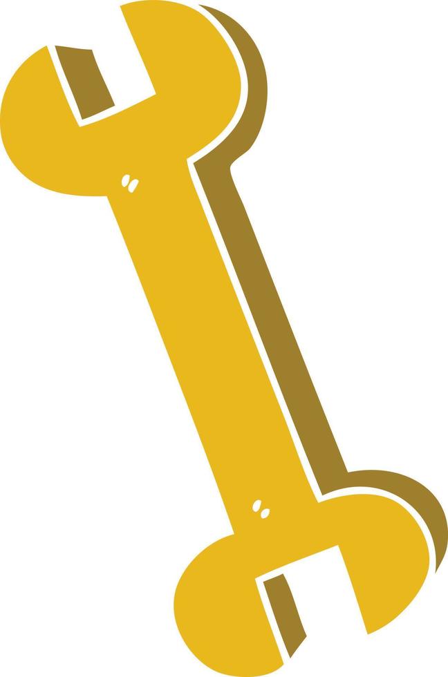 quirky hand drawn cartoon spanner vector