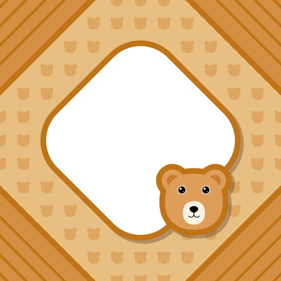 Greeting card template with Bear vector