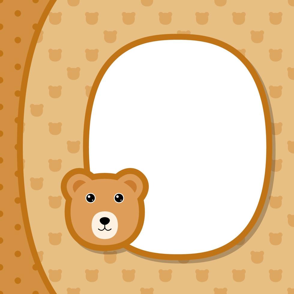 Greeting card template with Bear vector
