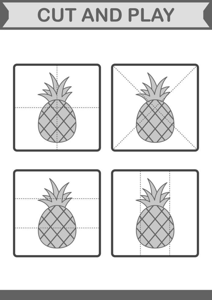 Cut and play with Pineapple vector