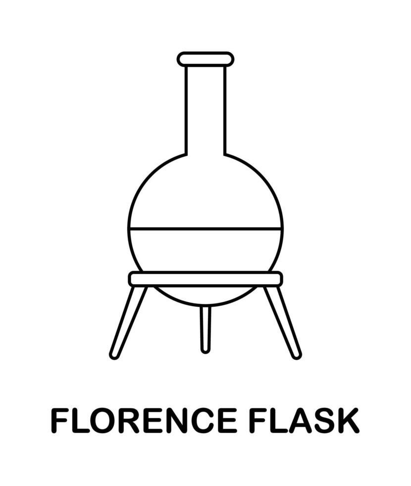 Coloring page with Florence Flask for kids vector