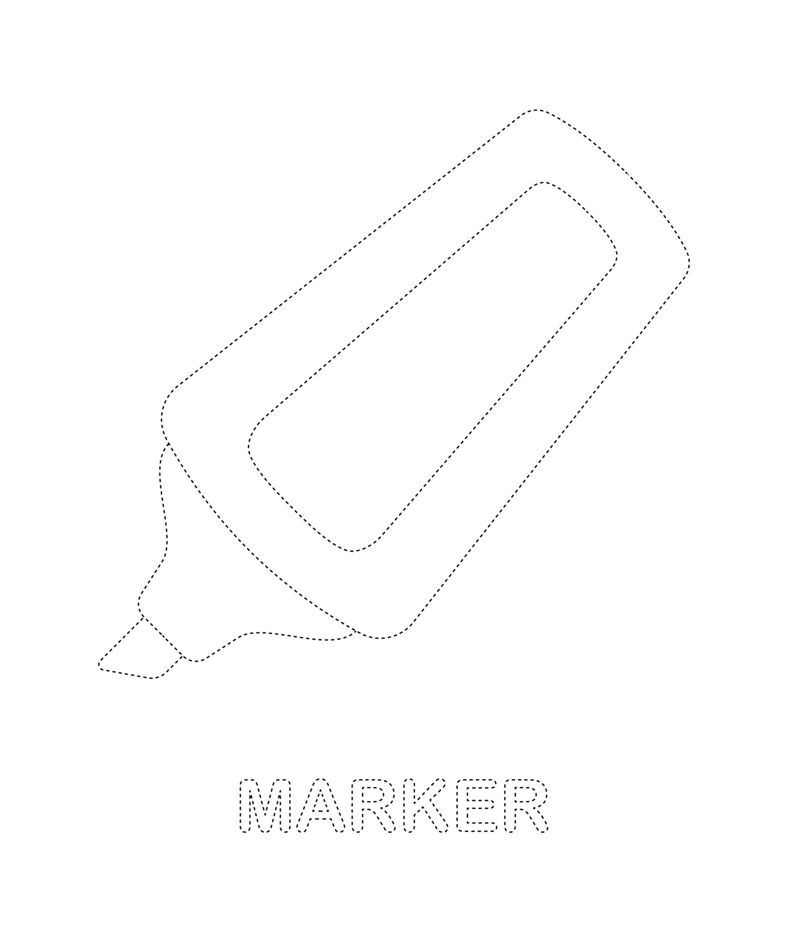 Marker tracing worksheet for kids 8706534 Vector Art at Vecteezy