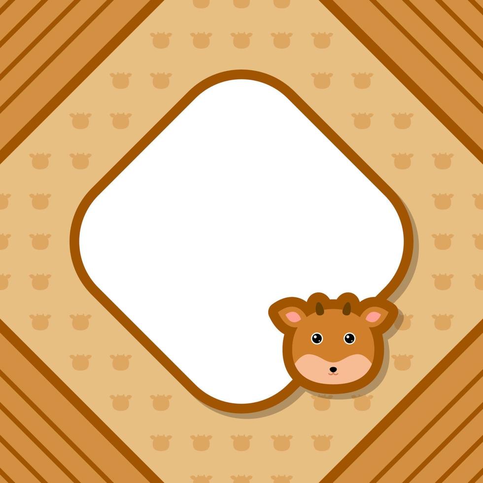 Greeting card template with Deer vector