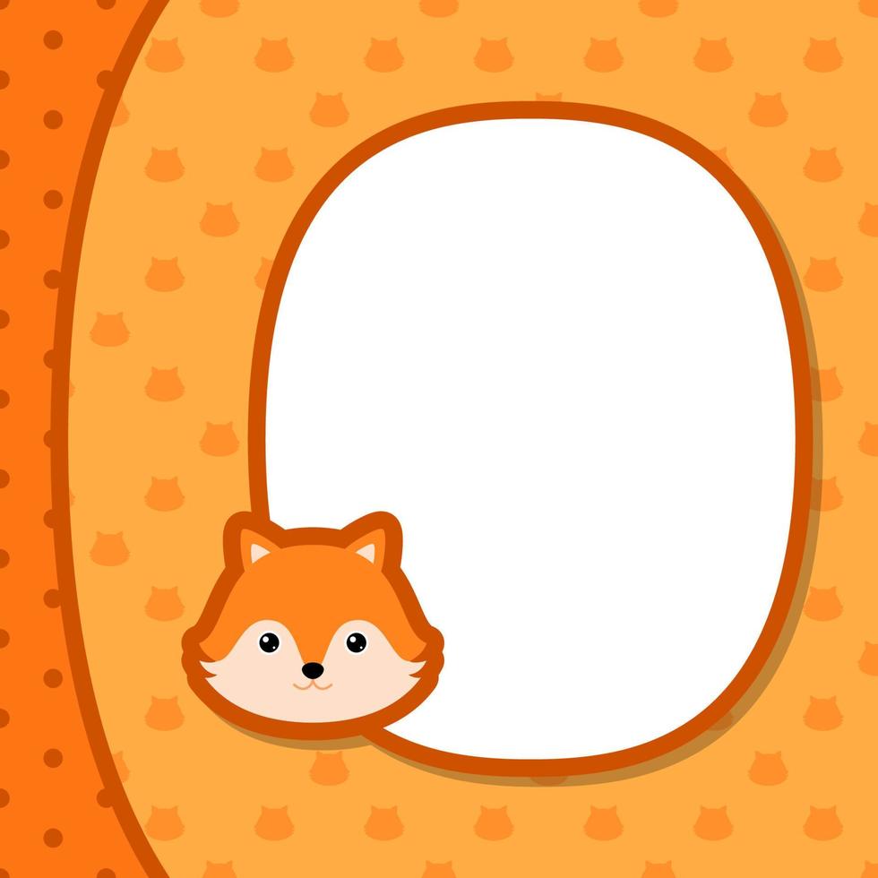 Greeting card template with Fox vector