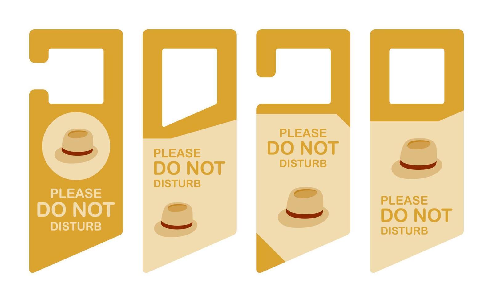 cartel de suspensión de hotel con sombrero fedora vector