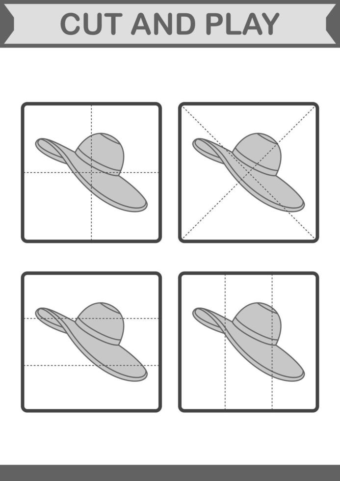 Cut and play with Women Hat vector