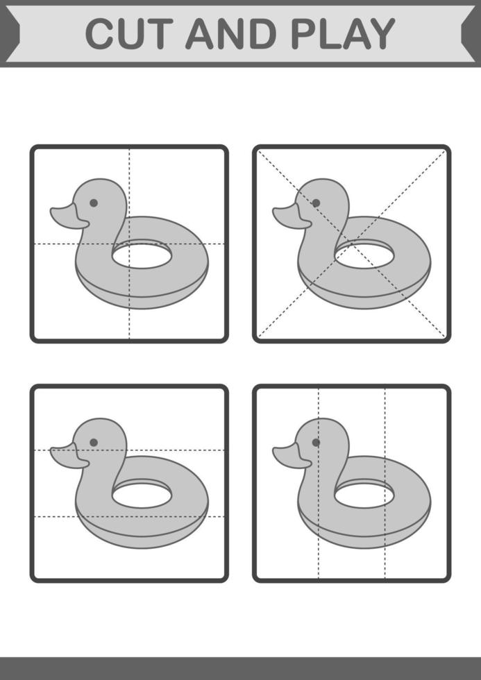 Cut and play with Inflatable Duck vector