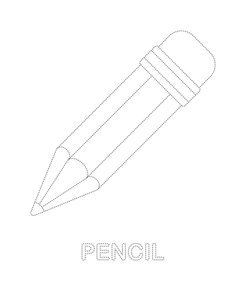 Pencil tracing worksheet for kids vector