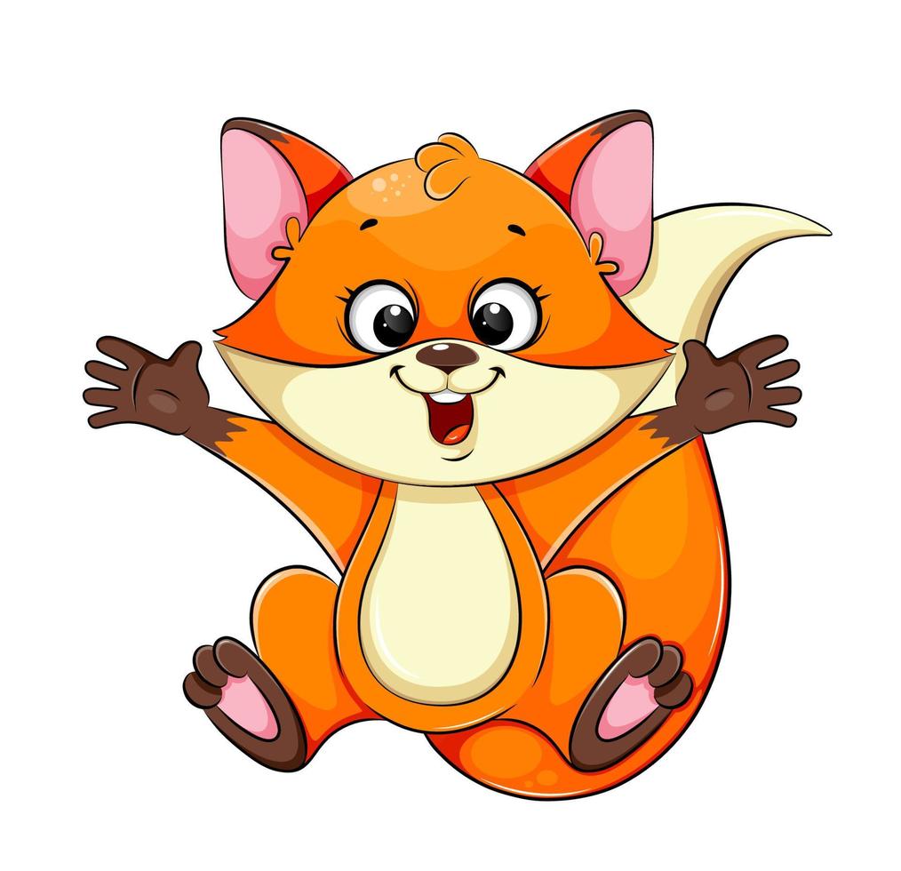 Cheerful foxy cartoon character vector