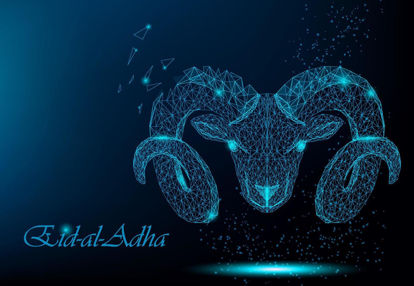 Muslim holiday Eid al-Adha. Polygonal ram vector
