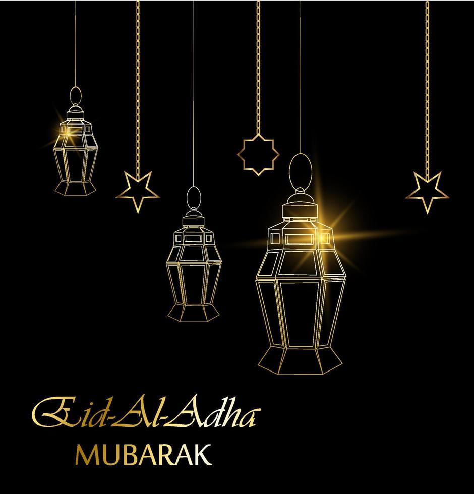 eid al adha hermosa tarjeta de felicitación vector