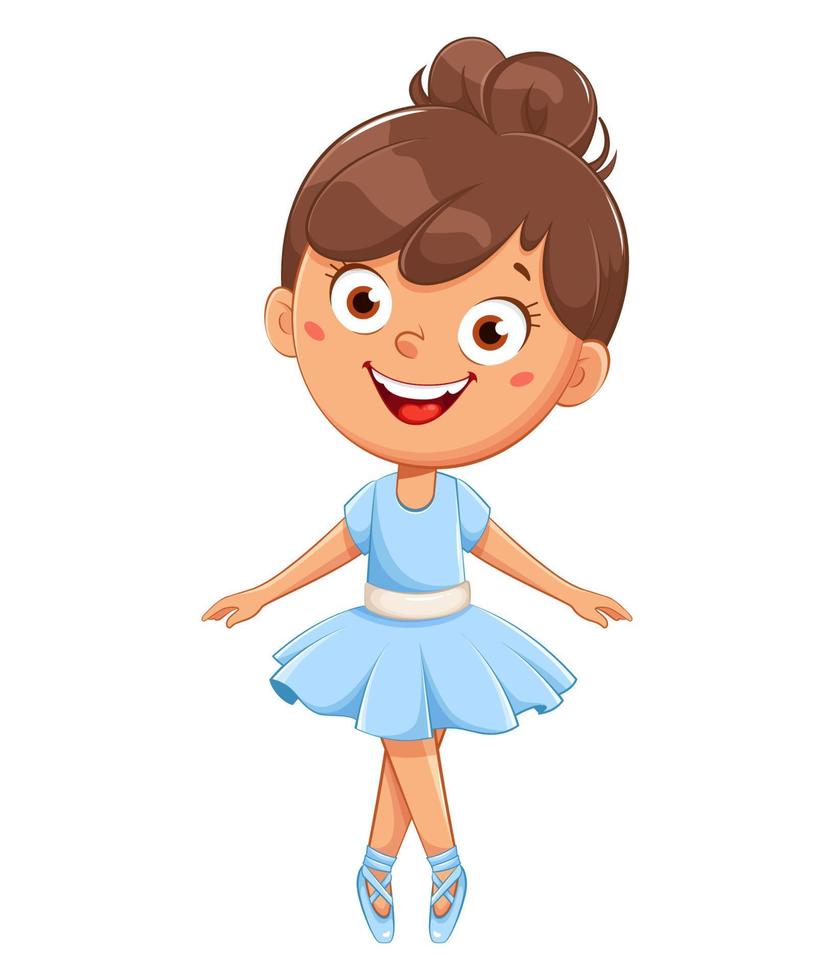 Cute little girl gymnast doing acrobatic exercise vector