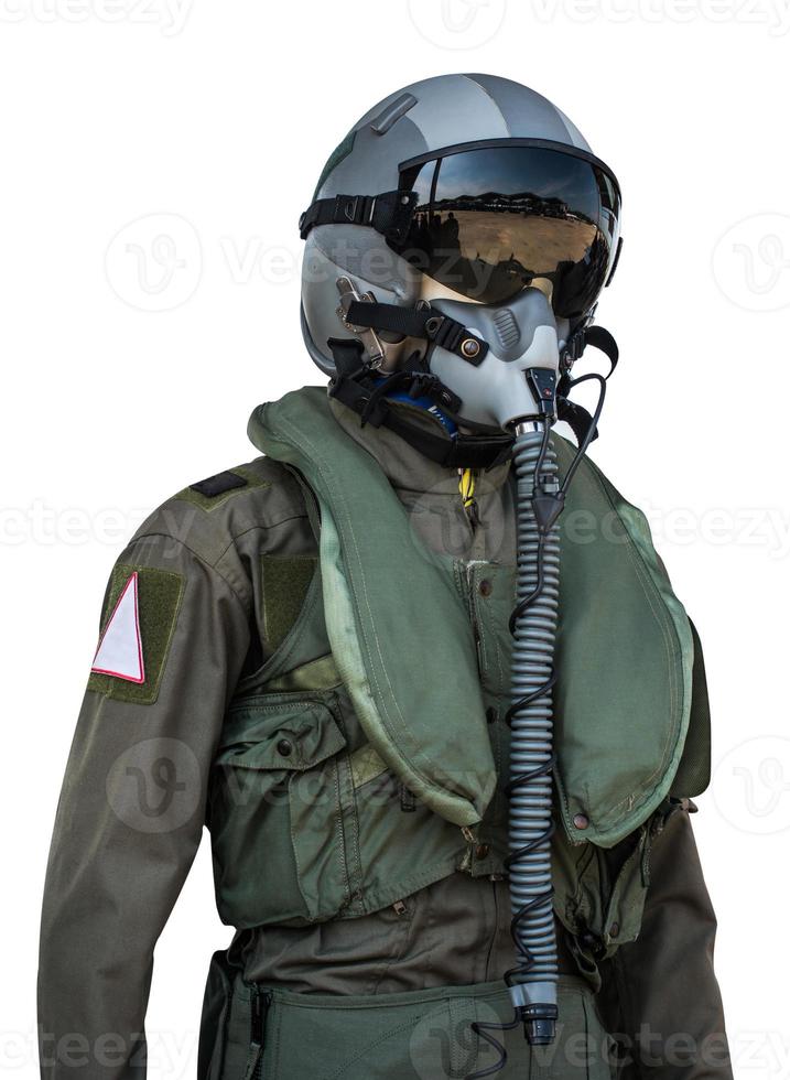 clothing for pilots or pilots suit on white background photo