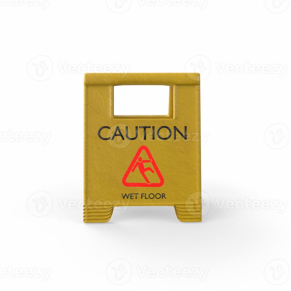 caution wet floor sign 3d modelling photo