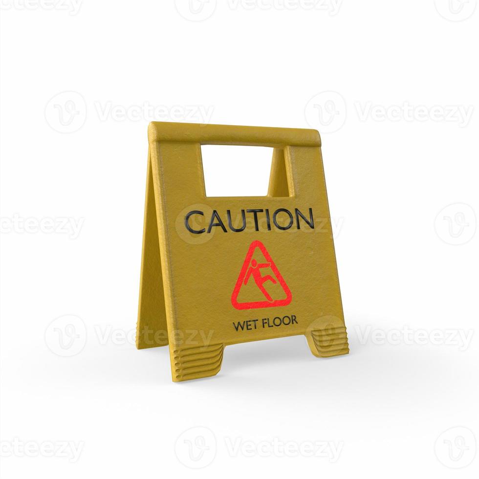 caution wet floor sign 3d modelling photo