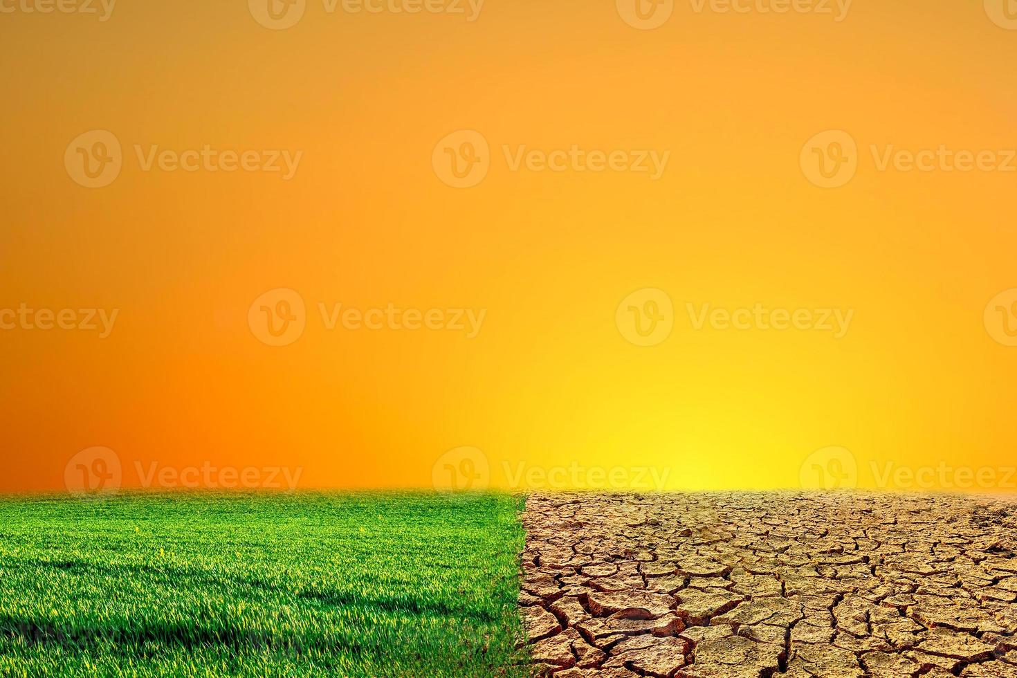 Global warming concept image showing the effects of dry land on the changing environment photo