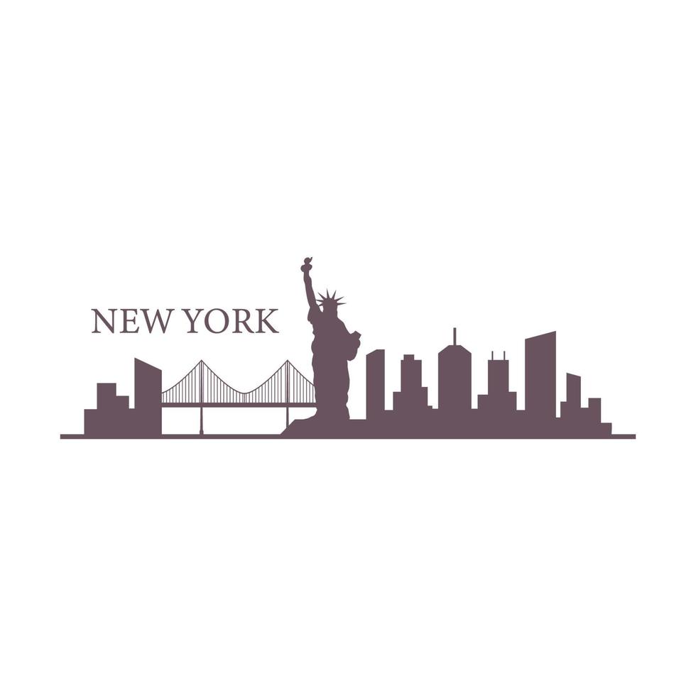 horizonte de nueva york ilustrado vector