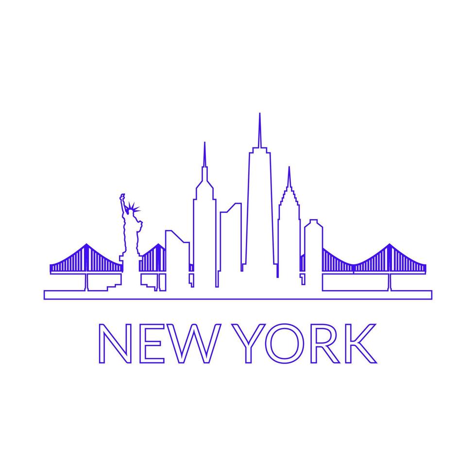 horizonte de nueva york ilustrado vector