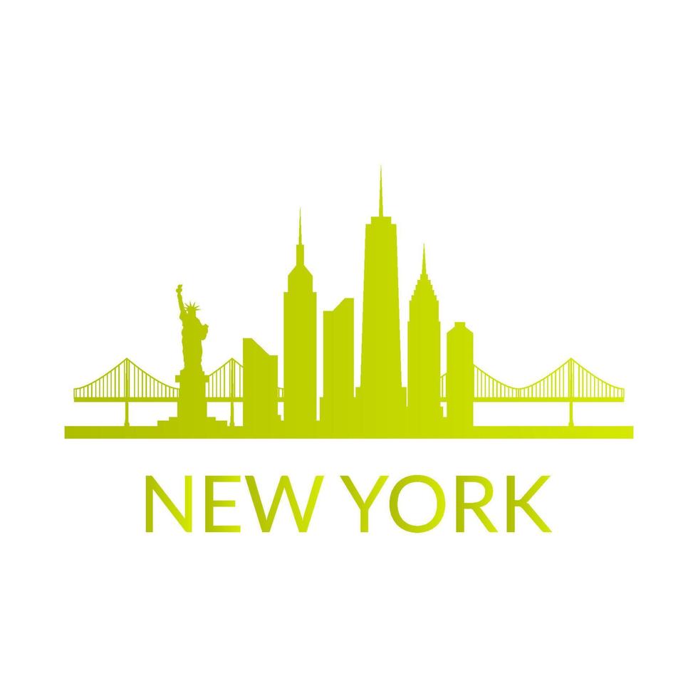 horizonte de nueva york ilustrado vector