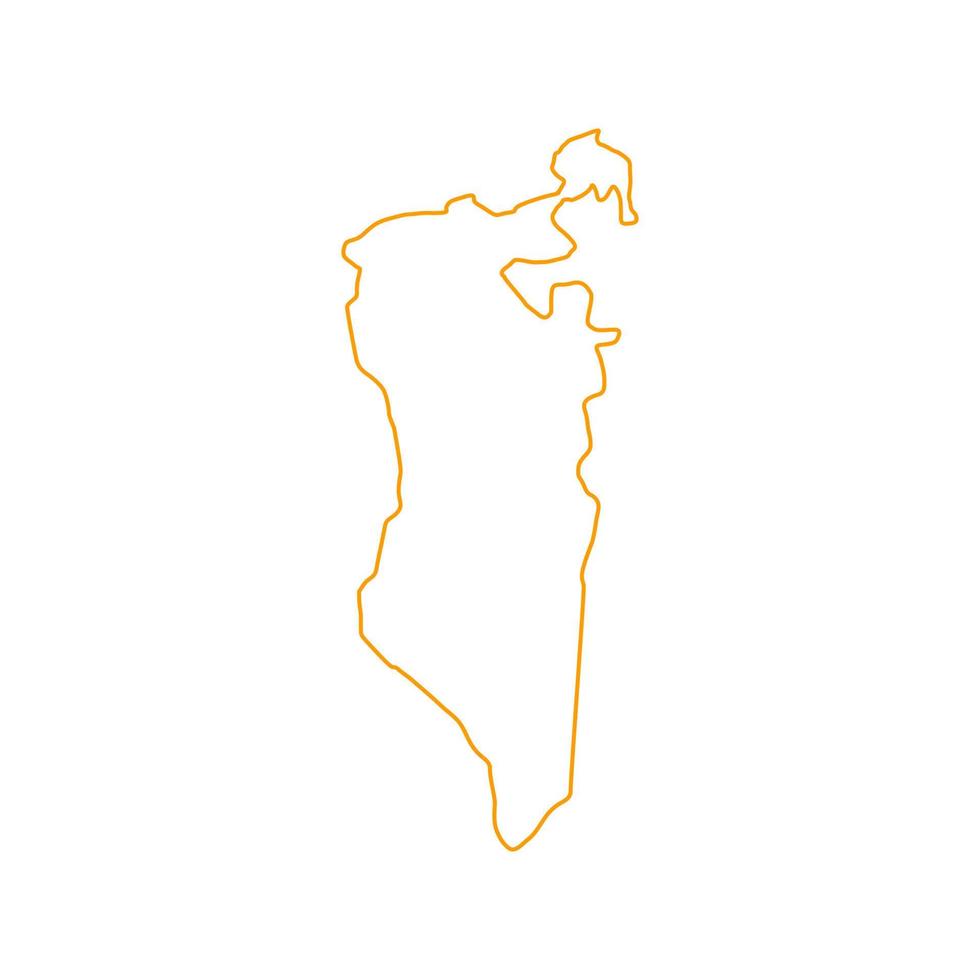 Bahrain map illustrated vector