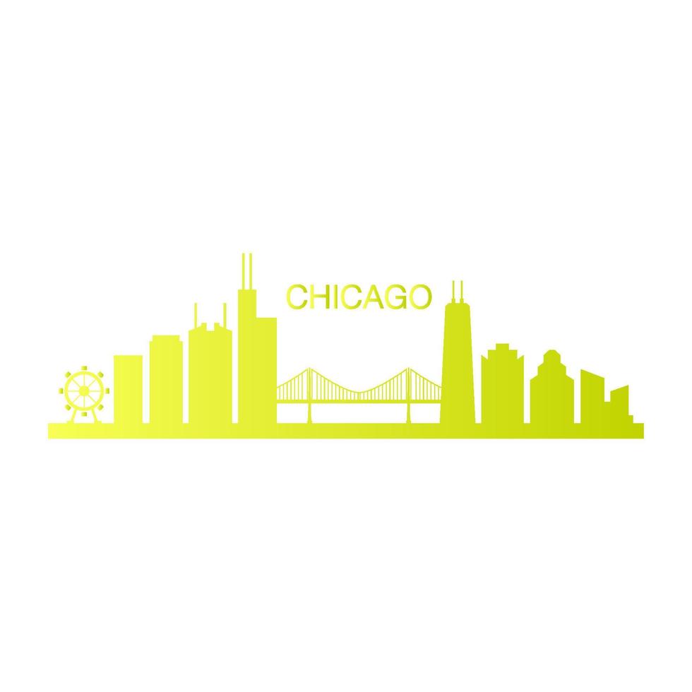 horizonte de chicago ilustrado vector