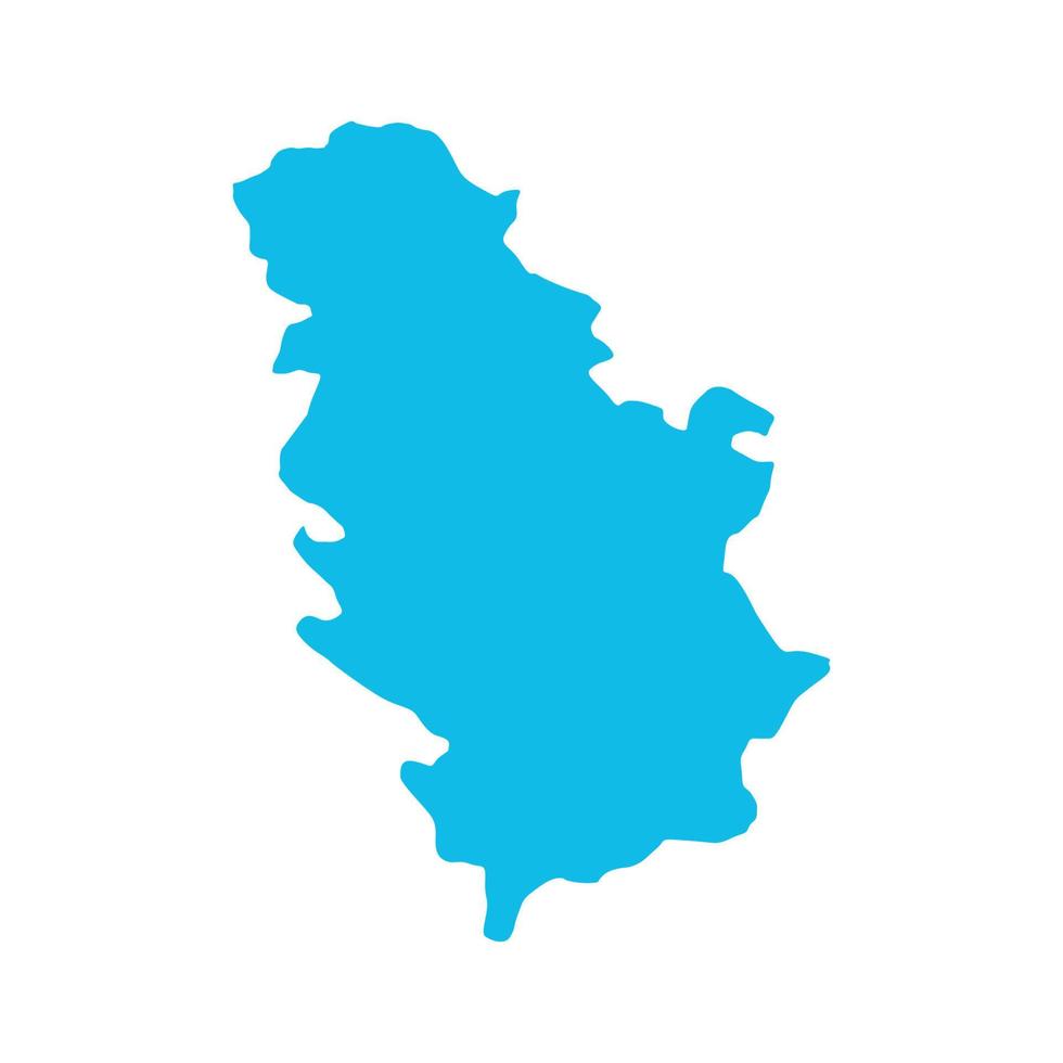 mapa ilustrado de serbia vector