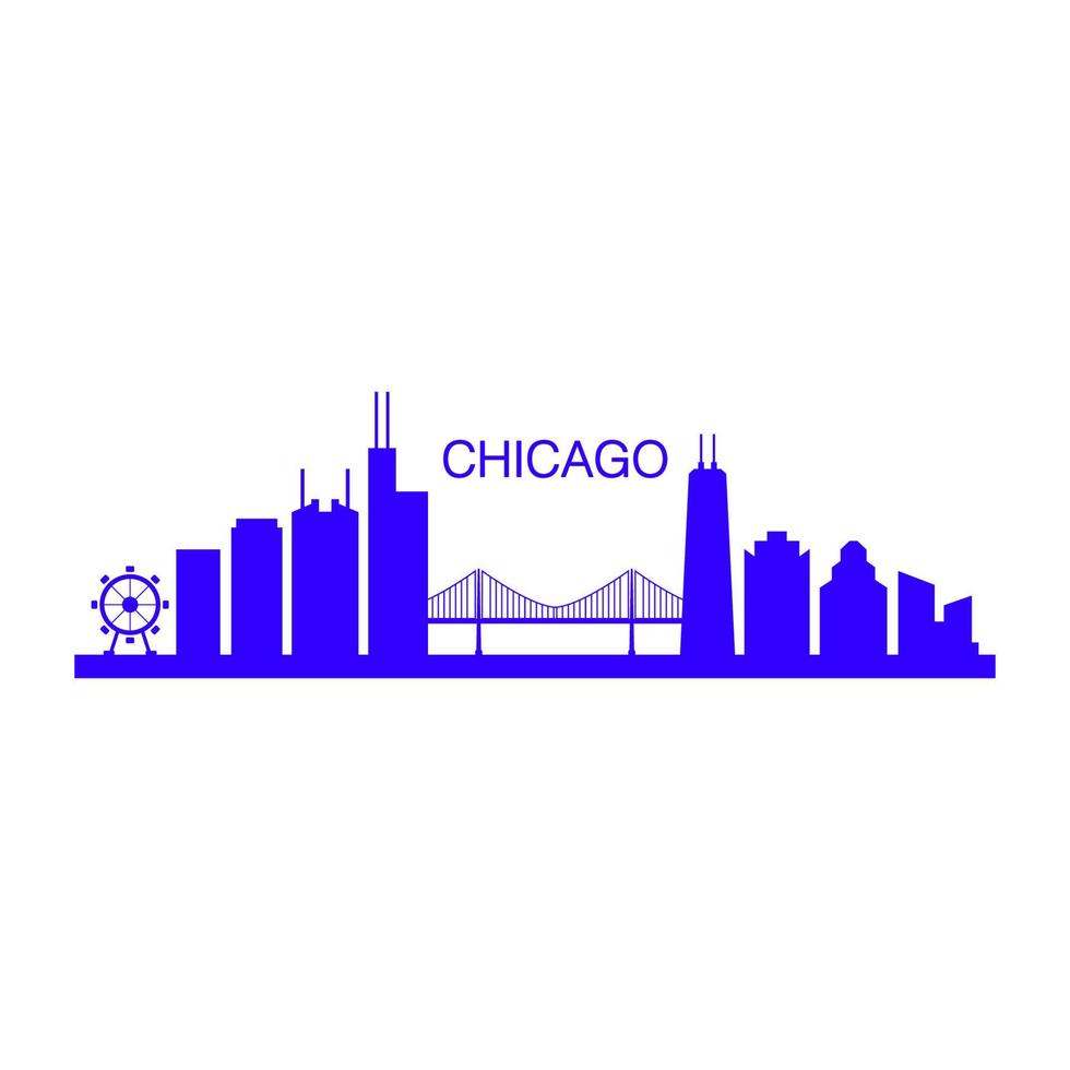 horizonte de chicago ilustrado vector