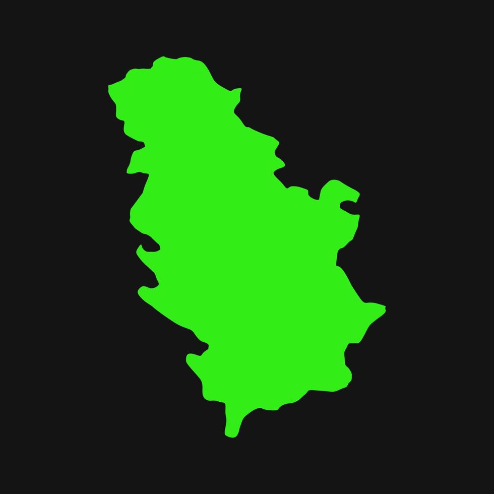 mapa ilustrado de serbia vector