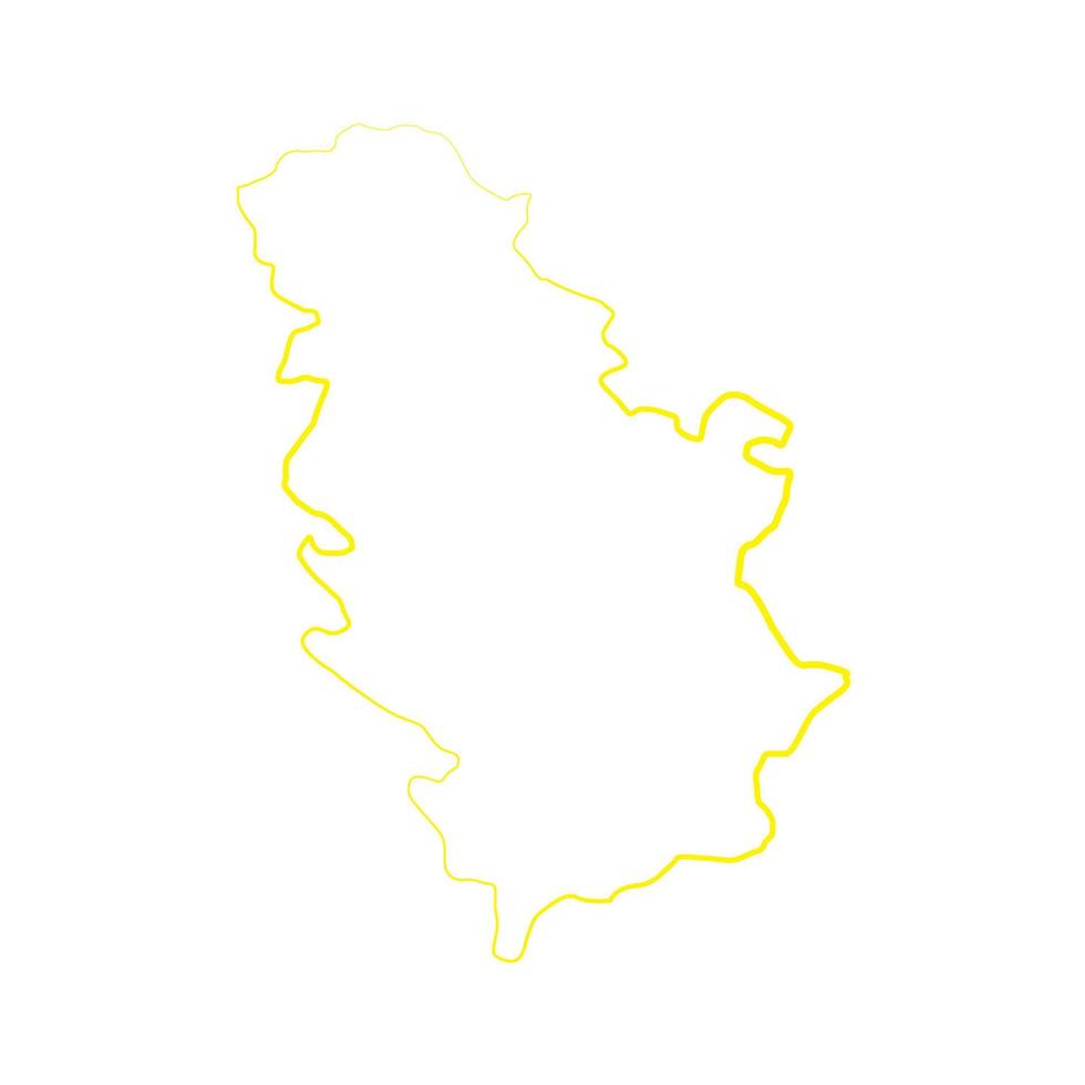 mapa ilustrado de serbia vector