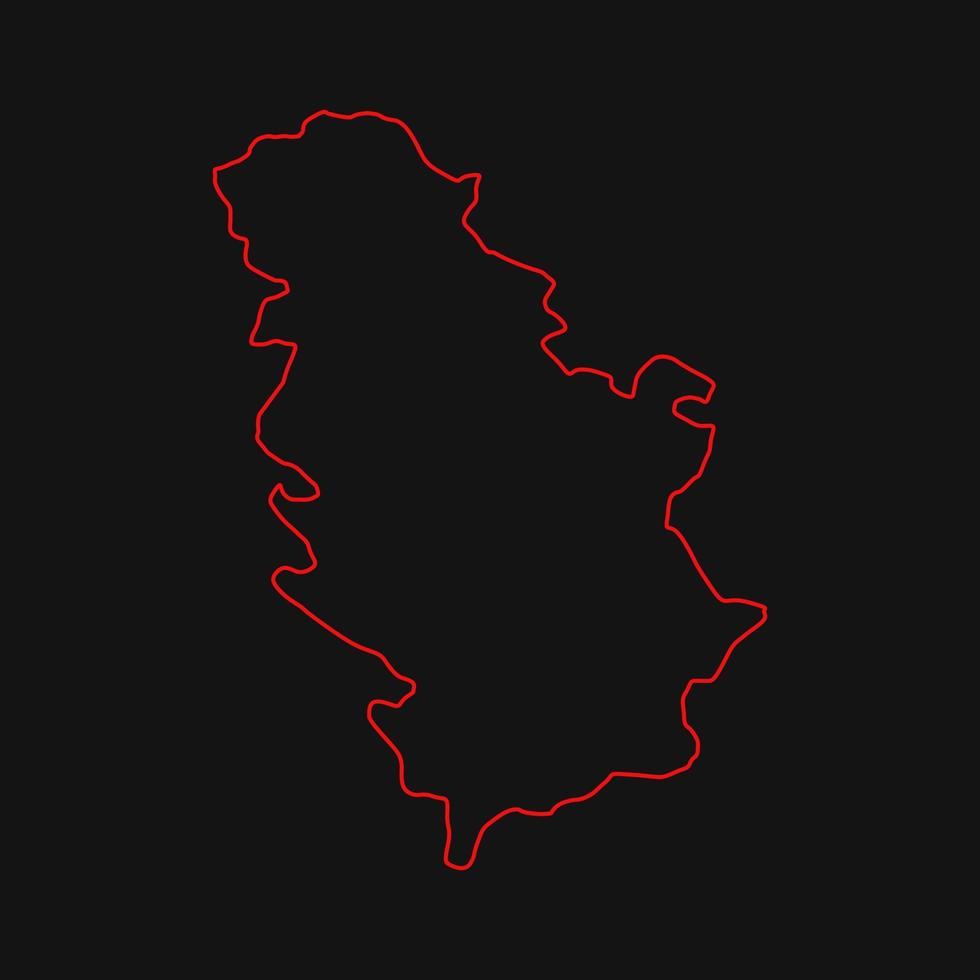 mapa ilustrado de serbia vector