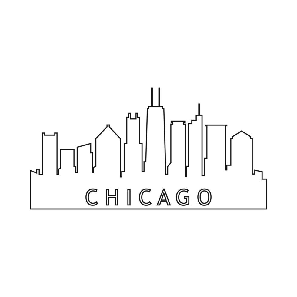 horizonte de chicago ilustrado vector