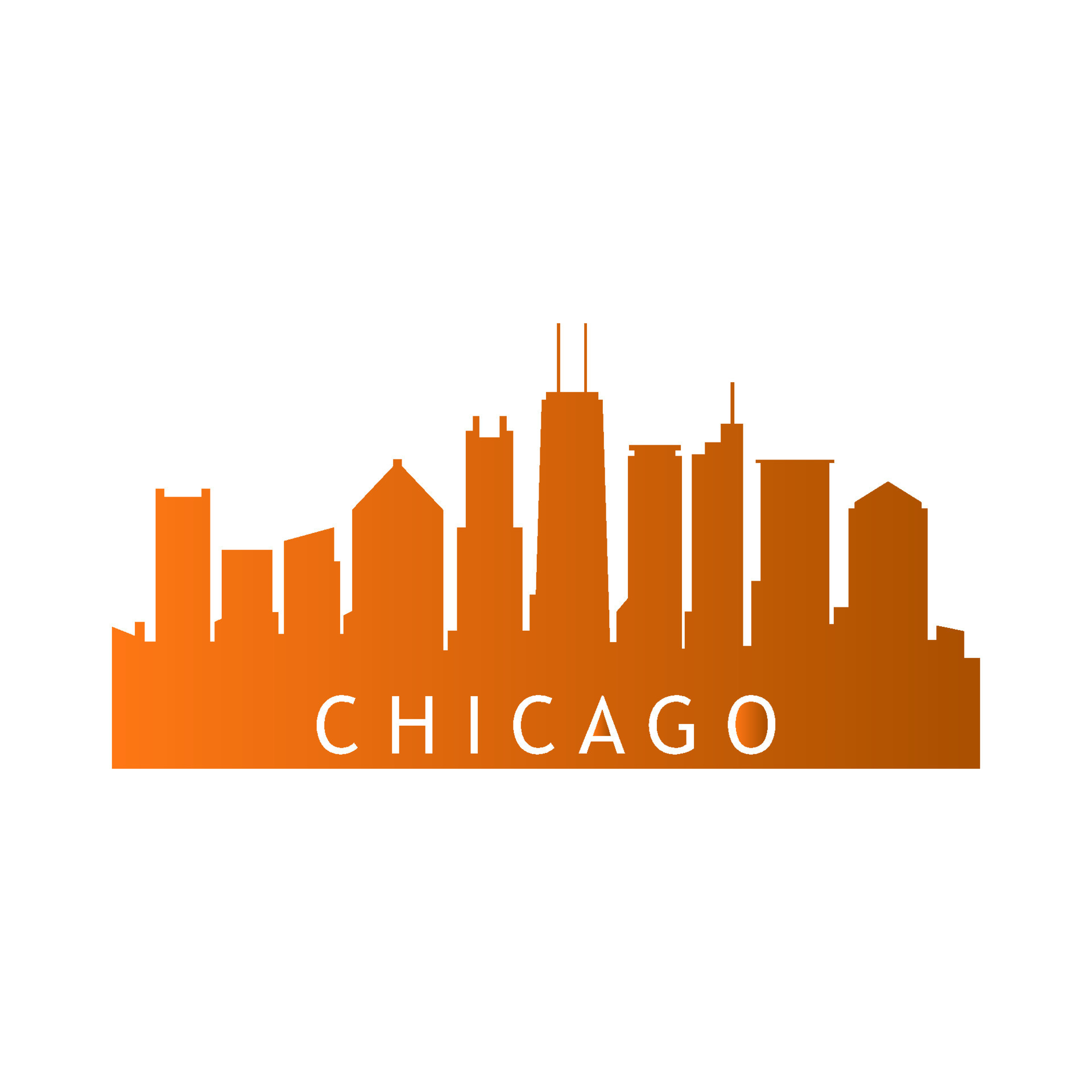 Chicago skyline illustrated 8708578 Vector Art at Vecteezy